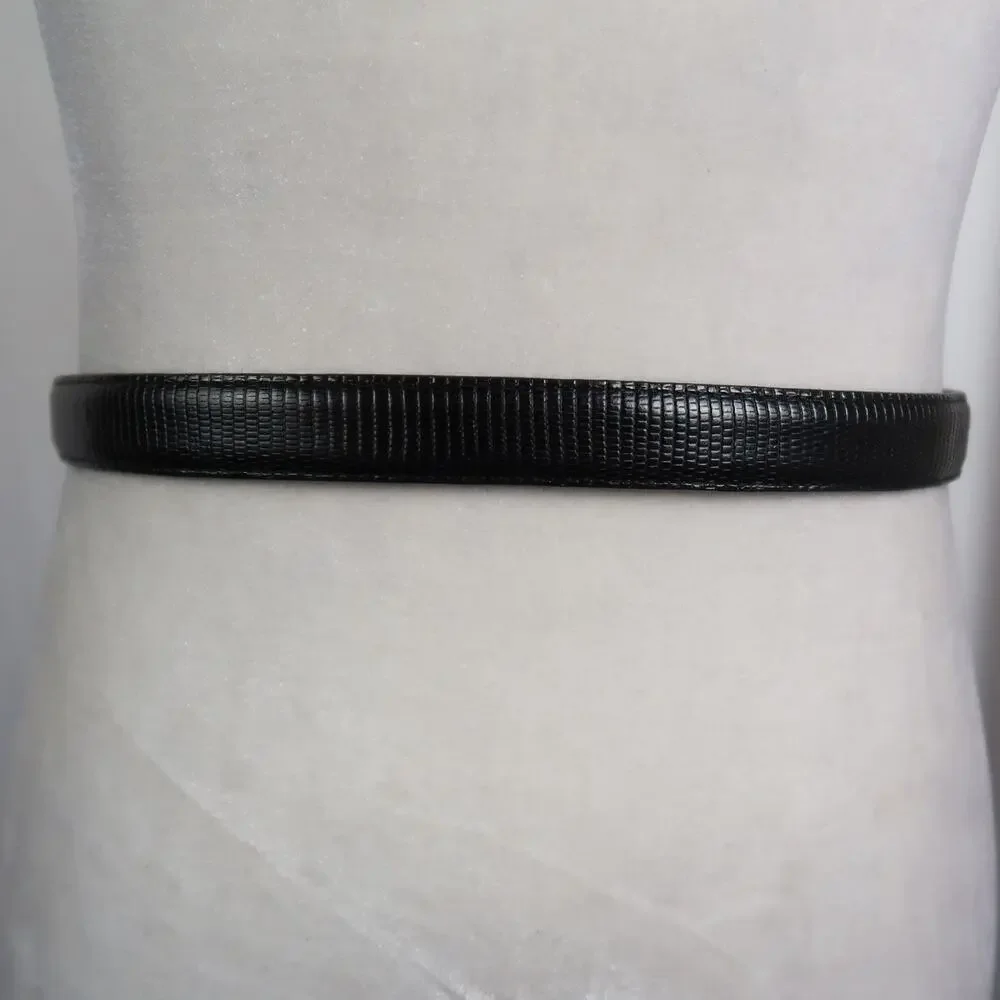 Vintage Brighton Grey Black Metallic Snake Reptile Leather Waist Belt